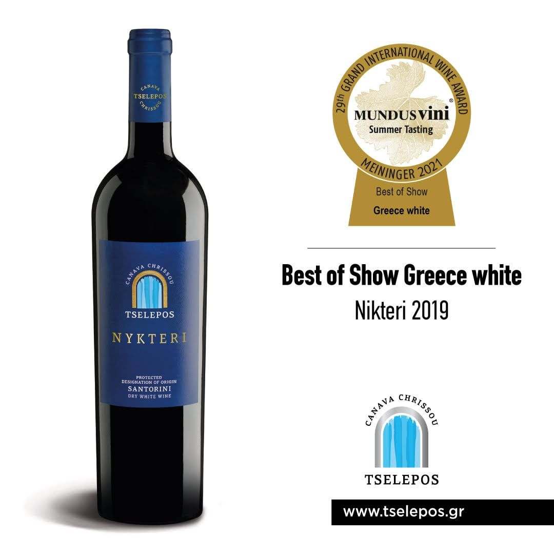 Nykteri Tselepos Weißwein Santorini Assyrtiko 2021 kräftig mineralisch mit Holzfassausbau
