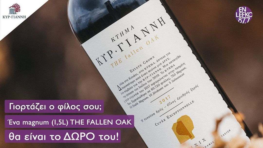 Rotwein Kir Yianni Estate The Fallen Oak 2017 aus Merlot, Syrah und Xinomavro in Magnumflasche