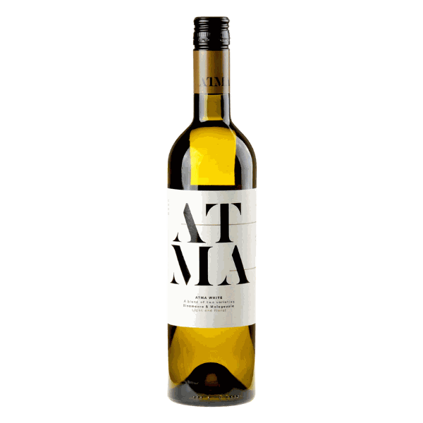 Atma Weiss Thymiopoulos Weißweinflasche aus Makedonia PGI, Cuvée aus Xinomavro und Malagousia, Jahrgang 2020, trockener Weißwein mit floralen Noten