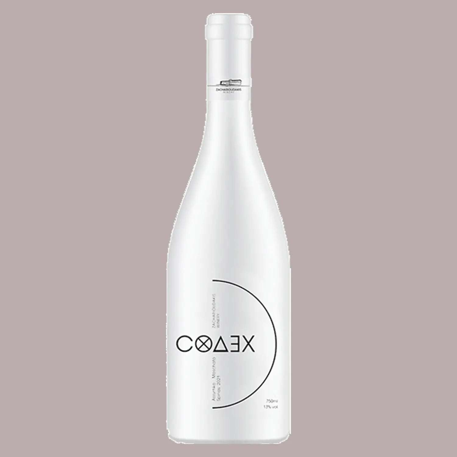 Codex White Weißweinflasche aus Kreta mit Assyrtiko und Moscato Spinas Trauben, Jahrgang 2022, trockener Bio-Wein
