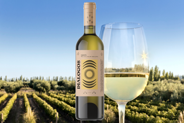 Weißwein Dialogos Dyo Ypsi Estate aus Assyrtiko und Kydonitsa mit mineralischem Geschmack