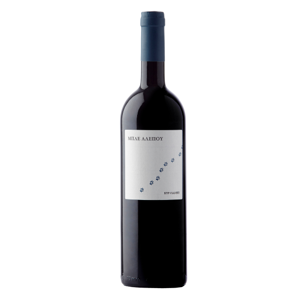 Rotwein Ble Alepou von Kir Yianni Estate in eleganter Flasche mit Holzfass Ausbau und trockener Note