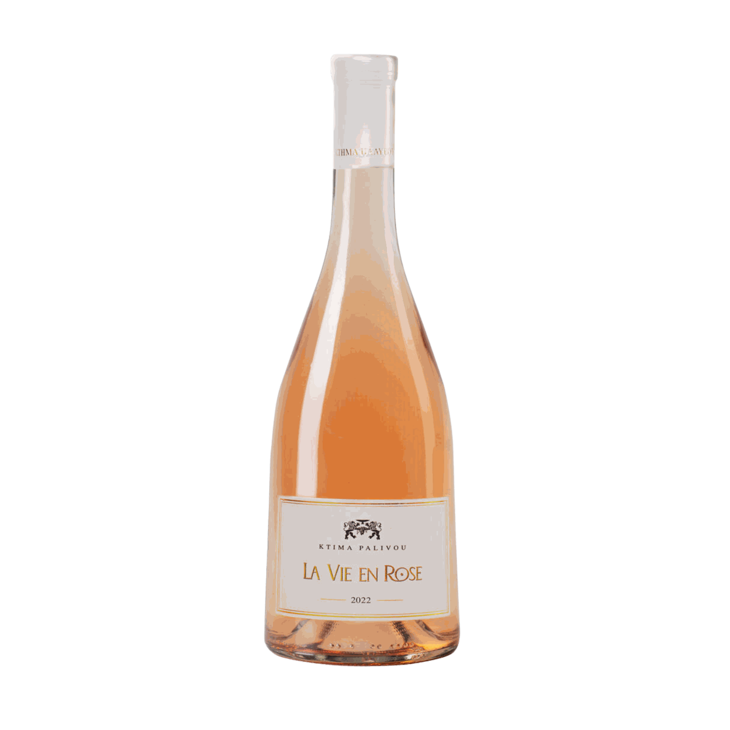 La Vie en Rose Roséweinflasche aus Nemea, 2022 Jahrgang, elegante, helle Lachsfarbe, Moscofilero Rebsorte, trockener Wein mit blumigen Aromen