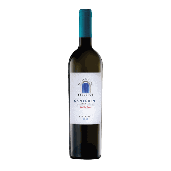 Santorini Tselepos-Chryssou Weißwein Assyrtiko 2023 mineralisch frisch mit Orangenblüten- und Mandarinennoten