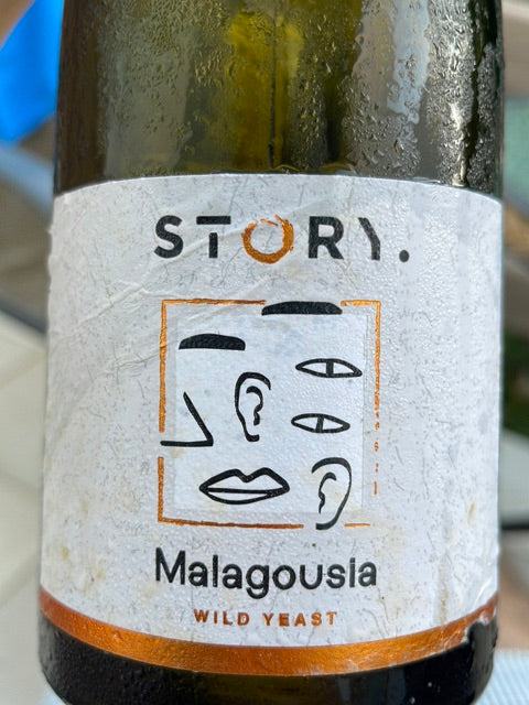 Flasche Story Malagousia Weißwein 2024 mit exotischem Aroma und trockenem Geschmack aus Griechenland