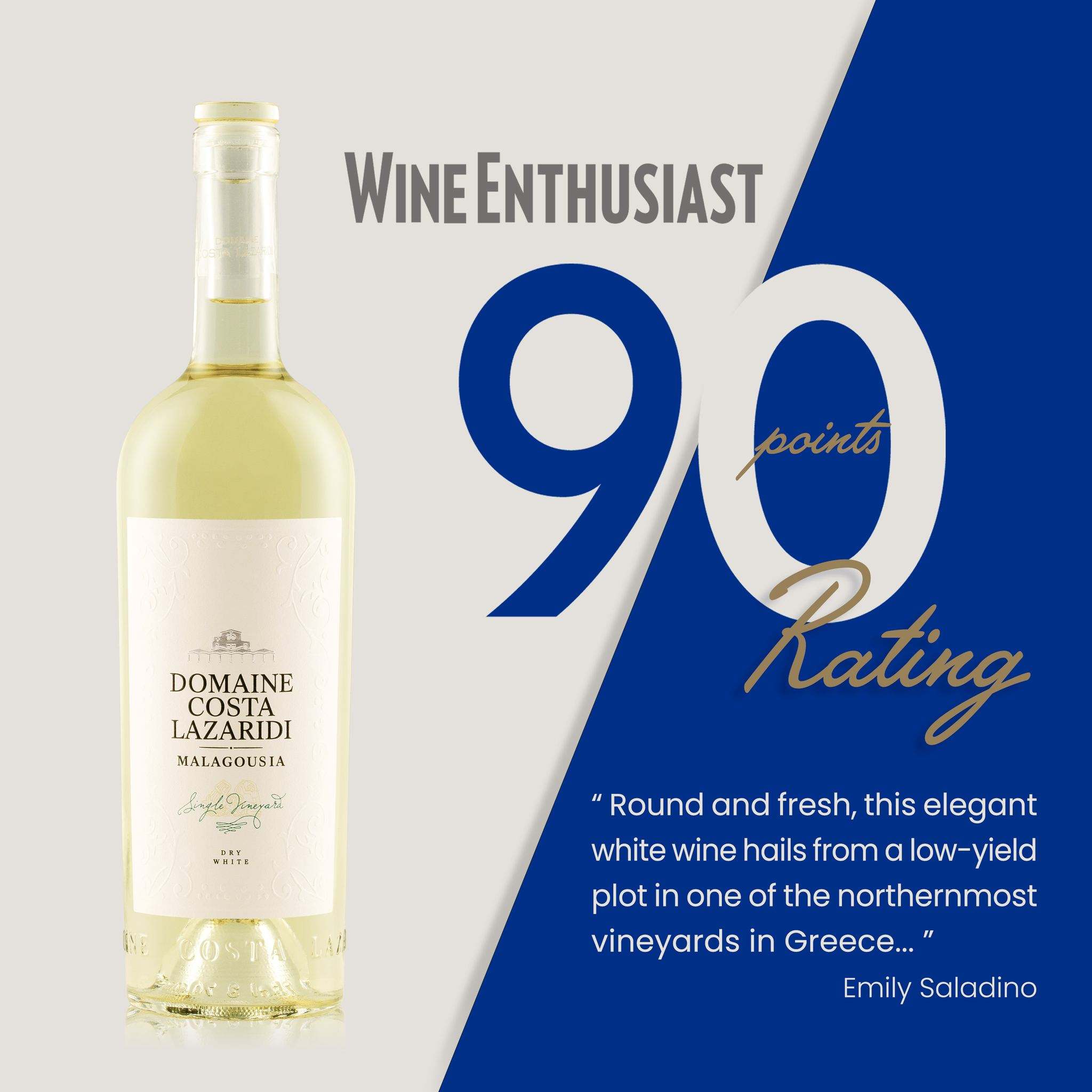 Malagousia Domaine Costa Lazaridi Weißwein 2024 aus Drama, elegant, frisch, fruchtig mit blumigen Noten
