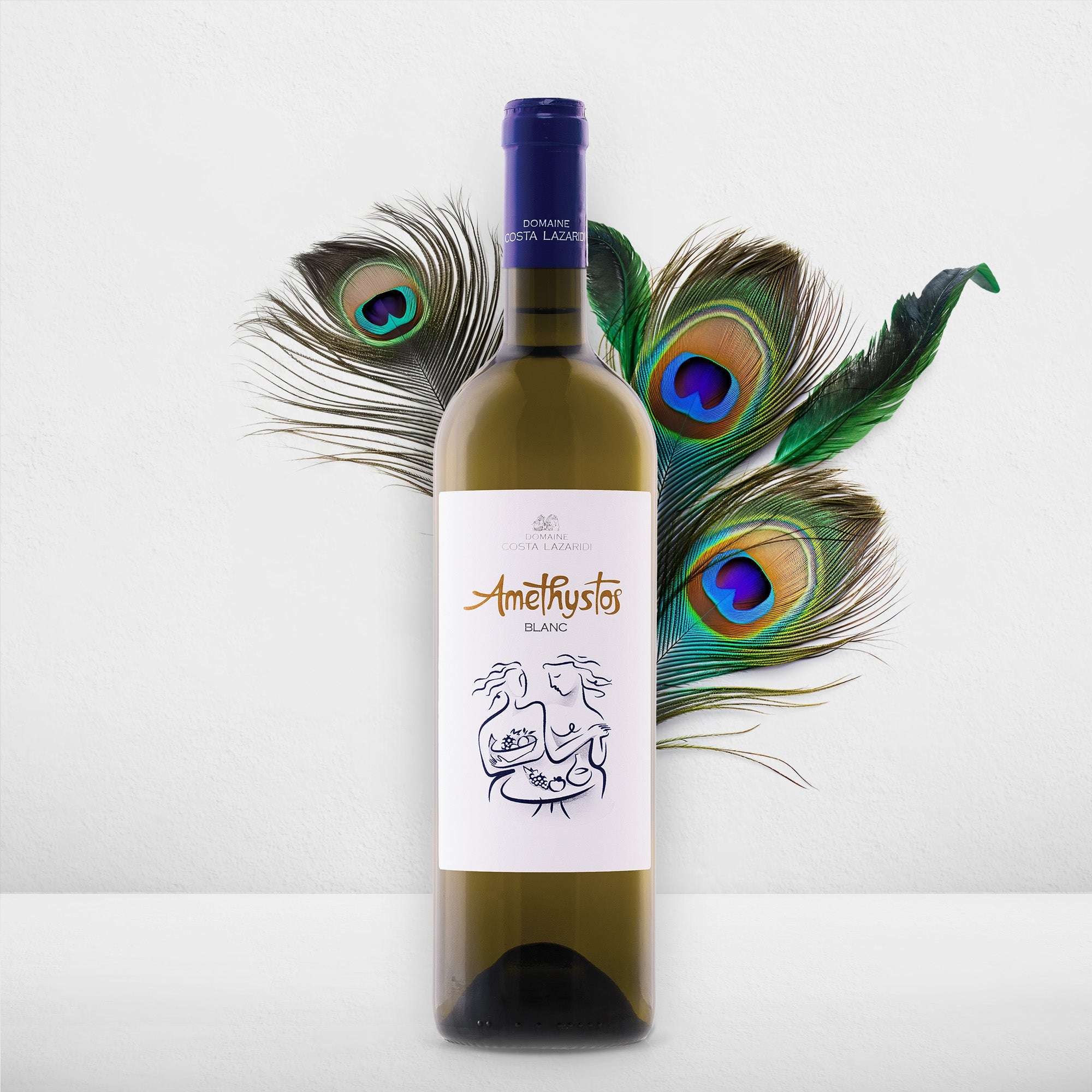 Amethystos White Weißwein 2024 aus Drama PGI mit Sauvignon Blanc und Assyrtiko, strohgelb, frisch und fruchtig, 13 % Vol alkoholfreier Weißwein