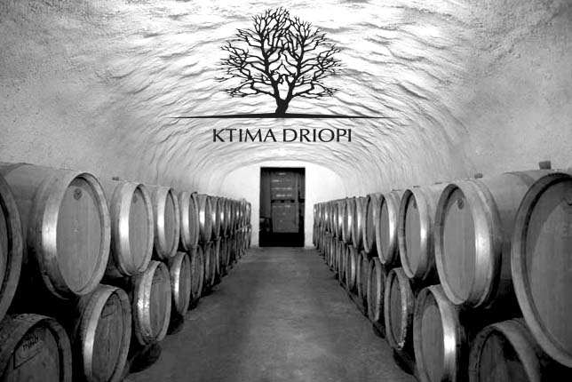 Weinkeller von Ktima Driopi mit Barriquefässern für Driopi Nemea Reserve PDO Agiorgitiko 2021