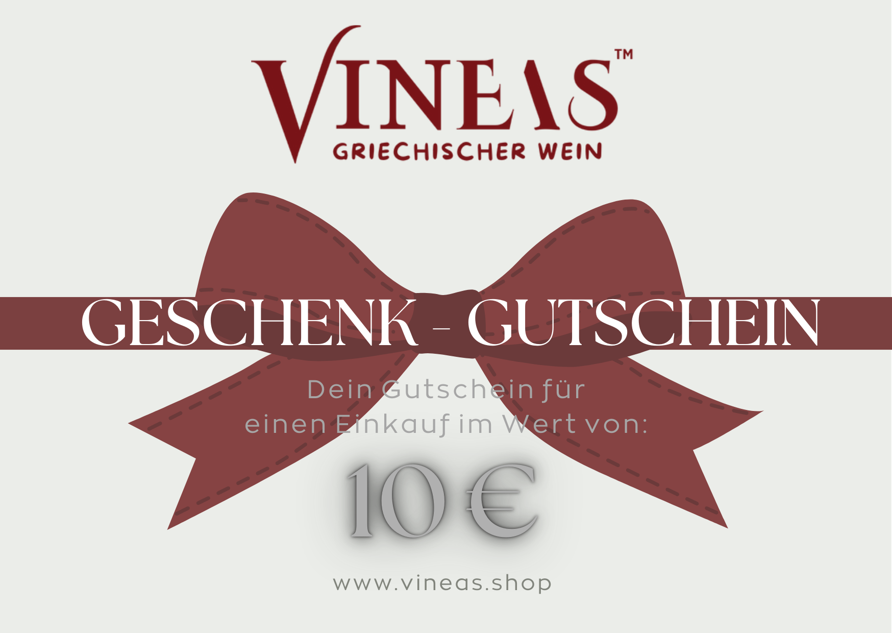 VINEAS Geschenk Gutschein 10 Euro für griechischen Wein als ideales Geschenk für Weinliebhaber zu jedem Anlass
