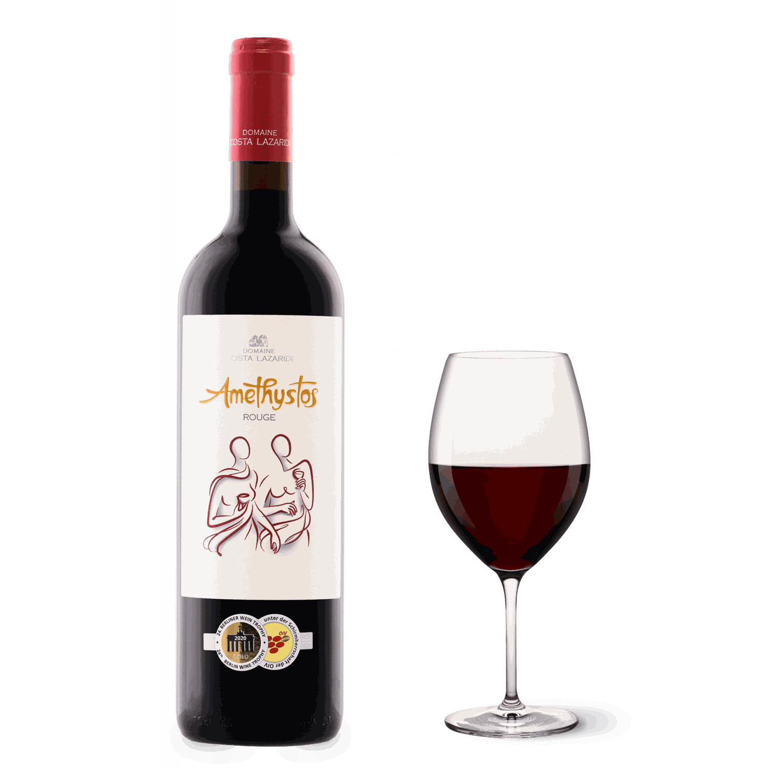 Amethystos Red Rotwein aus Drama mit Cabernet Sauvignon, Merlot und Agiorgitiko, 2022, Barrique Ausbau, fruchtig-würzig, 14,5% Vol.