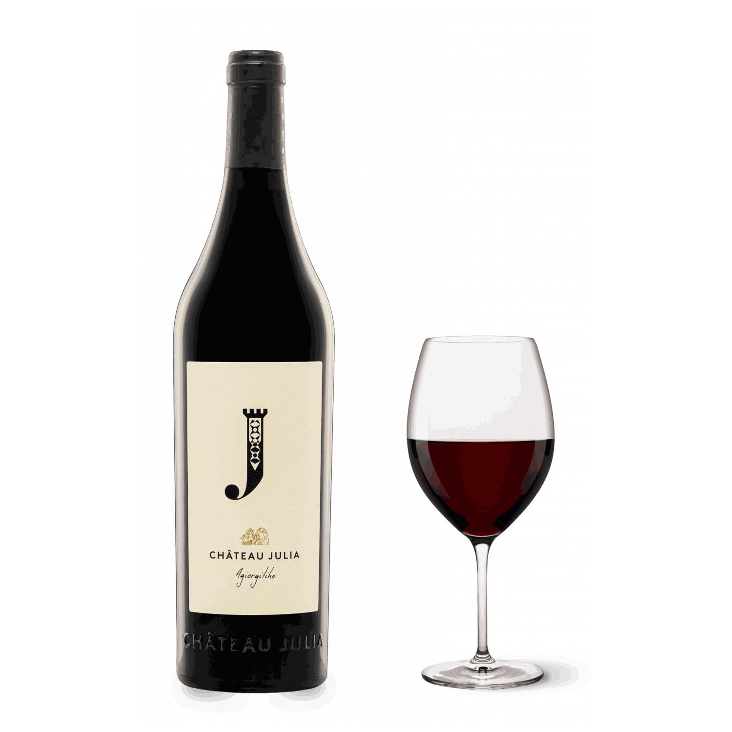 Chateau Julia Agiorgitiko Rotwein 2021 aus Drama PGI mit tiefroter Farbe, Kirscharomen und eleganten Tanninen