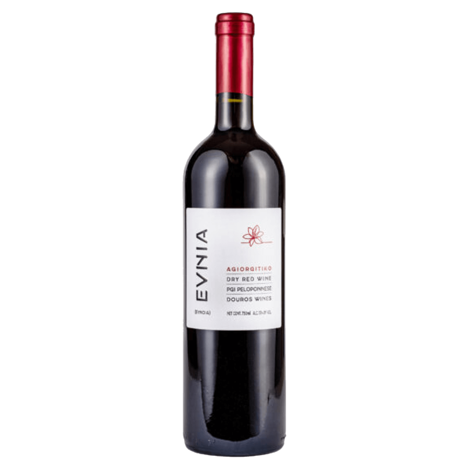 Evnia Douros Agiorgitiko 2023 trockener Rotwein aus Peloponnes mit rubinroter Farbe und feinen Fruchtaromen