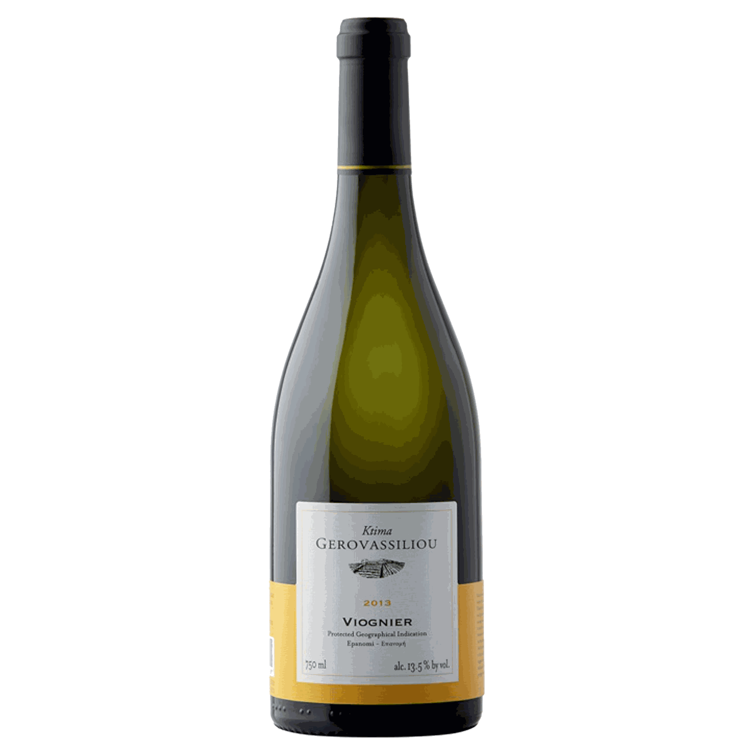 Gerovassiliou Viognier Weißweinflasche Jahrgang 2024 aus Epanomi PGI, 100% Viognier, Holzfassausbau, 14% Vol.