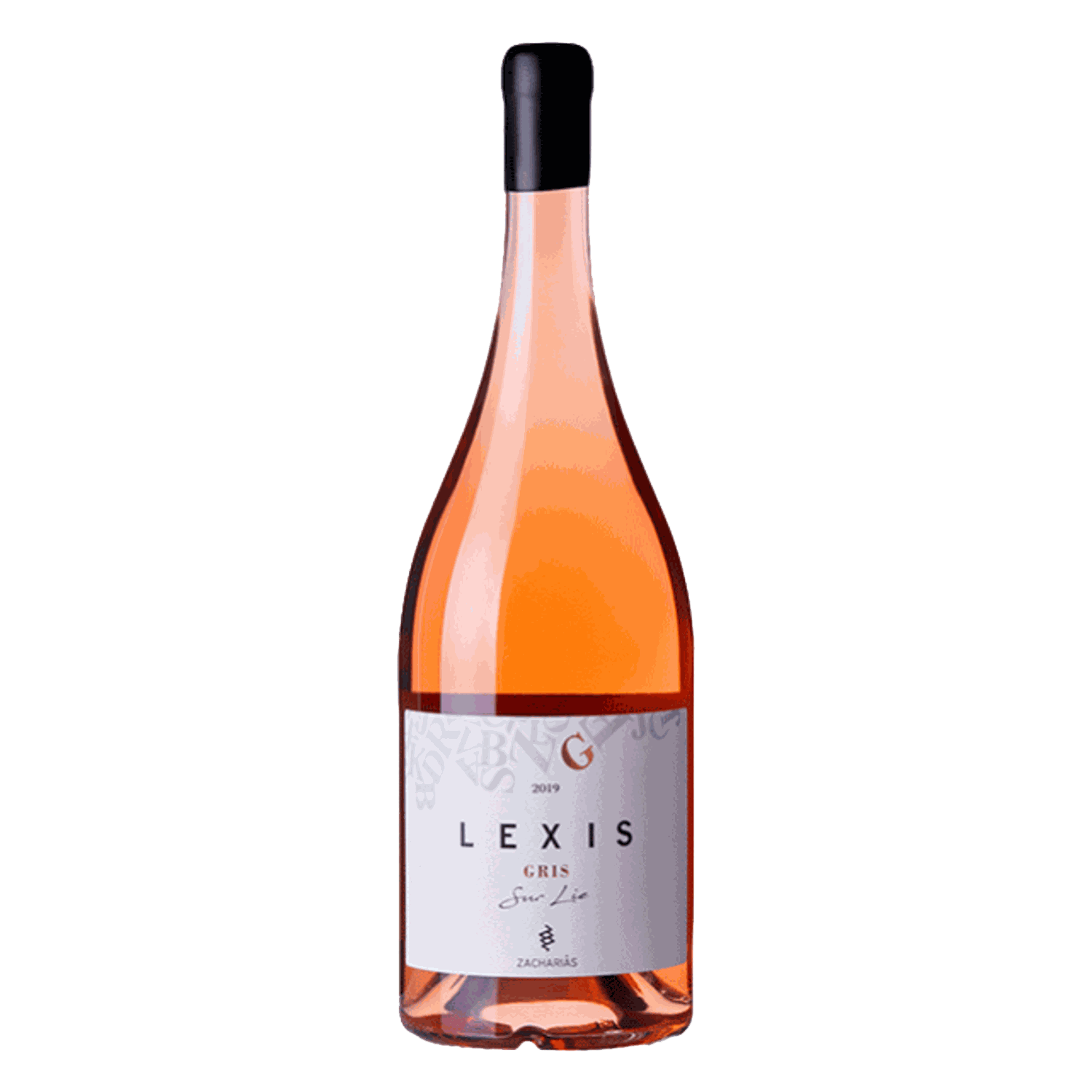 Flasche Lexis Gris Roséwein 2023 aus Peloponnes mit lachsrosa Farbe und fruchtig-blumigem Aroma