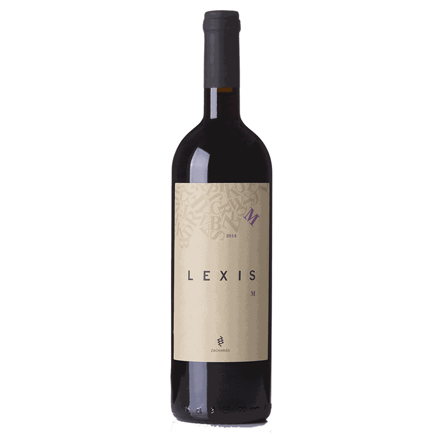 Flasche Lexis Mavrodaphne Rotwein 2021 aus Peloponnes mit intensiver Farbe und Barrique-Ausbau