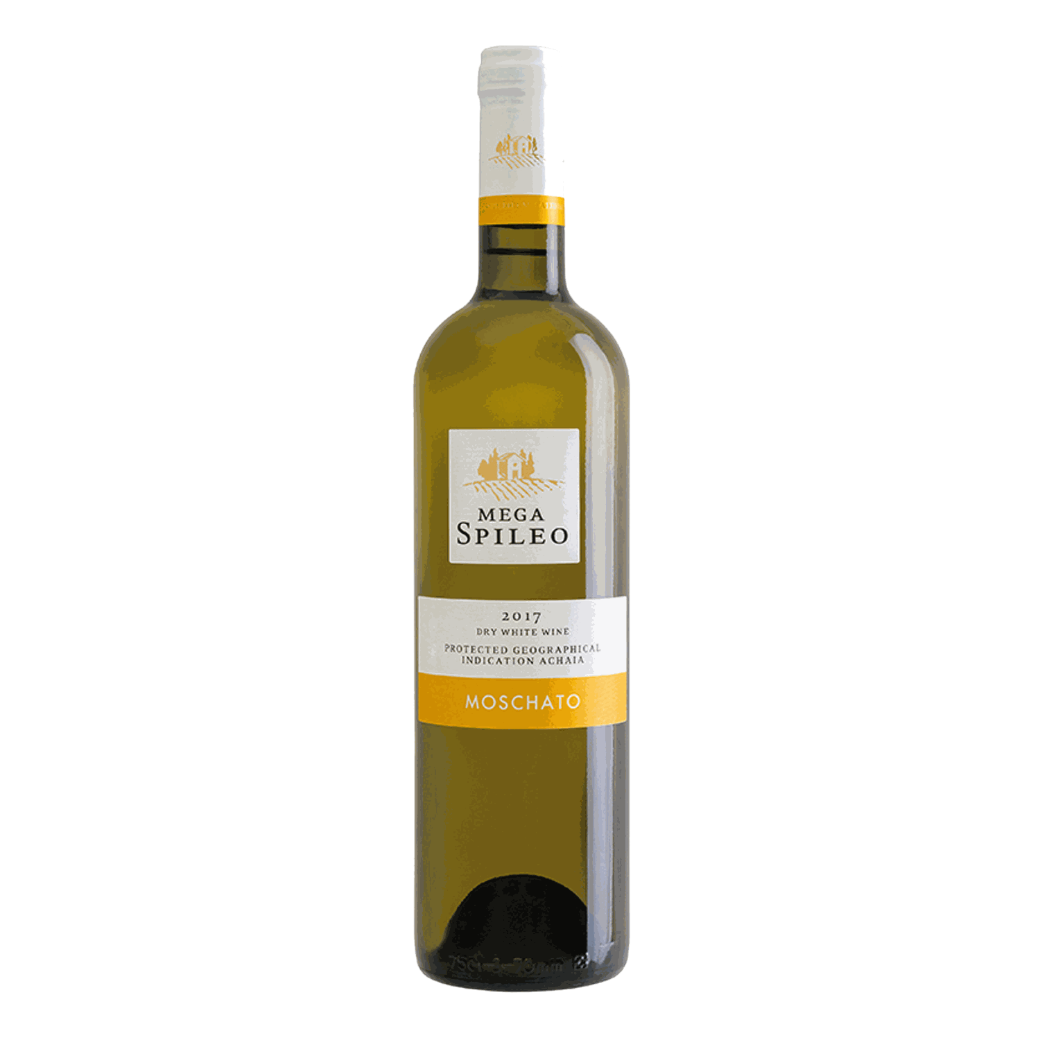 Mega Spileo Moscato trockener Weißwein 2022 aus Achaia PGI mit 12,5% Vol. Alkohol und frischen Aromen