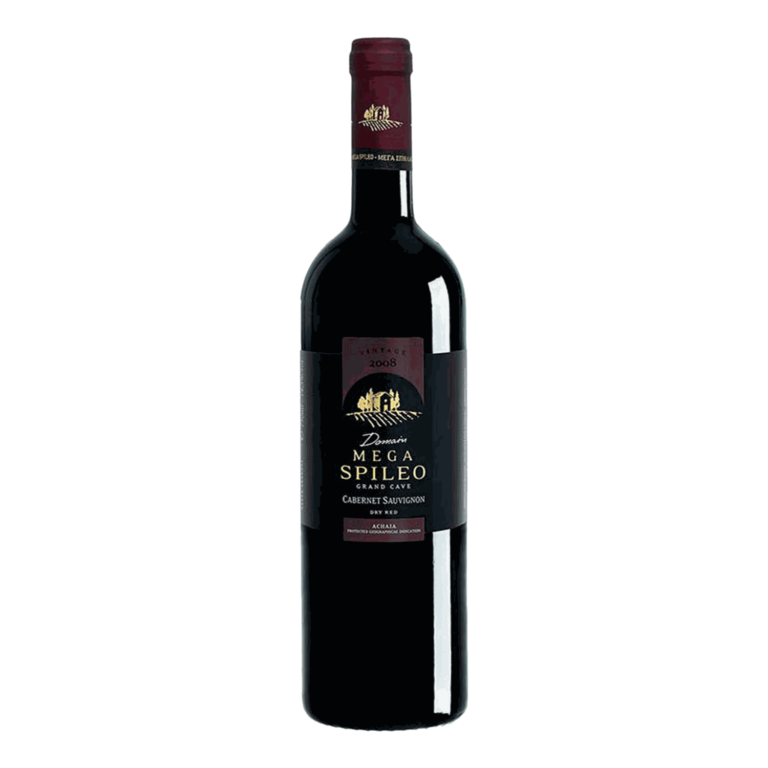 Flasche Mega Spileo Cabernet Sauvignon Rotwein 2016 aus Achaia PGI