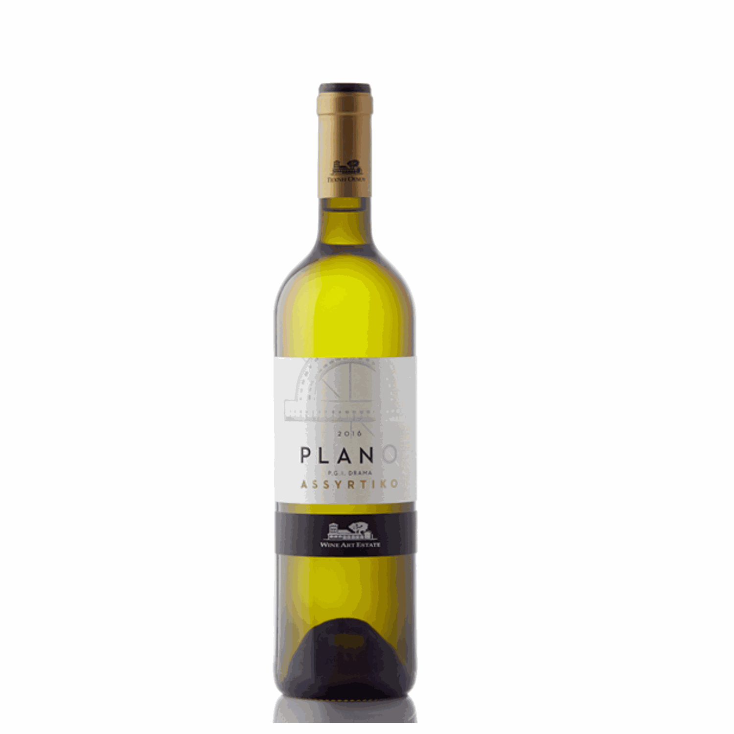 Plano Assyrtiko Weißwein 2023 aus Drama PGI mit mineralischem, trockenem Geschmack und Zitrusnoten