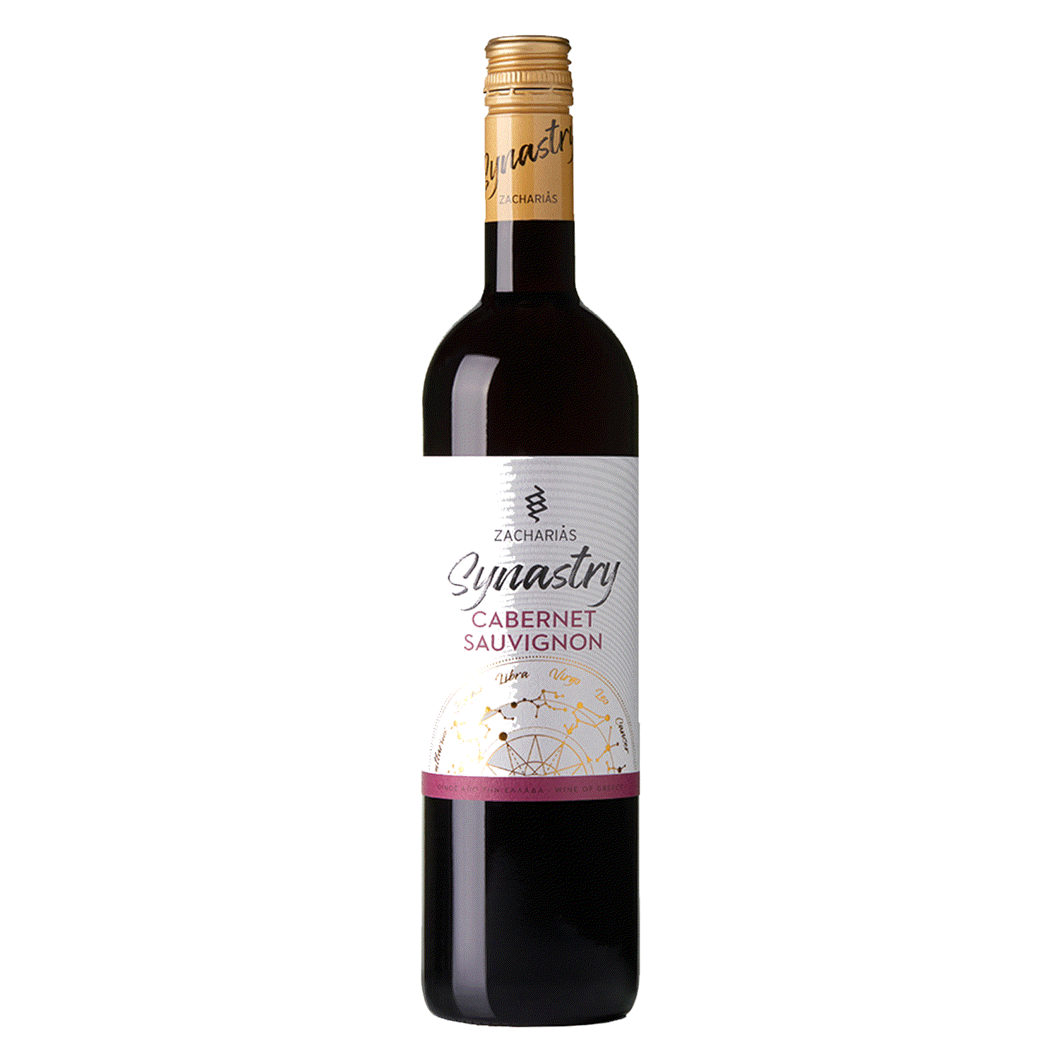 Zacharias Synastry Cabernet Sauvignon Rotwein 2021 trocken aus Peloponnes mit Aromen von Waldfrüchten und Vanille, Schraubverschluss