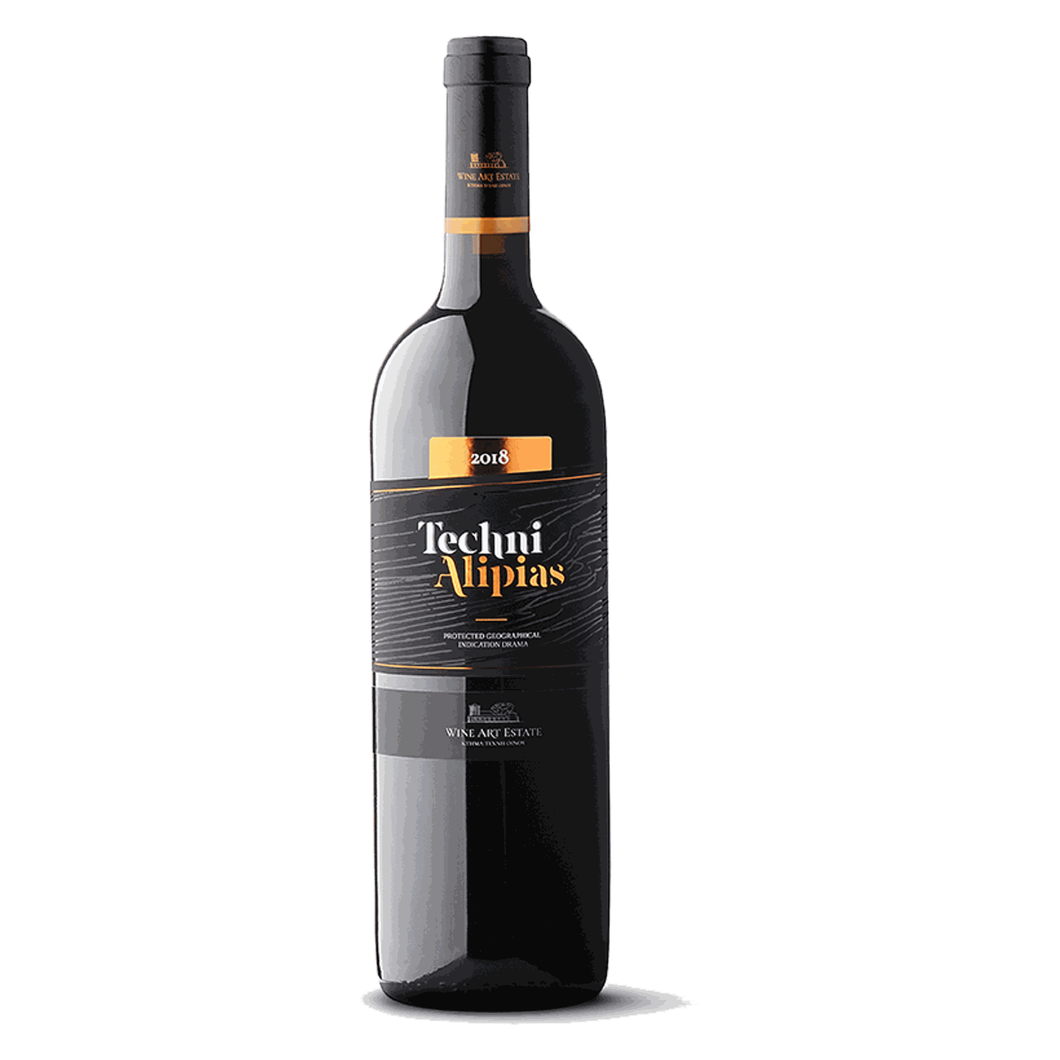 Techni Red Rotweinflasche aus Drama mit Cabernet Sauvignon und Agiorgitiko, Barrique gereift, Jahrgang 2021