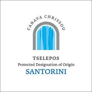 Logo von Santorini Tselepos-Chryssou Canava Weißwein mit PDO-Siegel