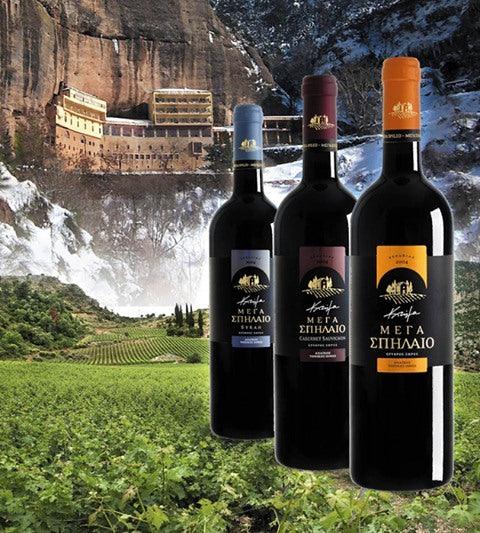 Mega Spileo Syrah Rotwein aus Achaia PGI mit komplexen Aromen und Holzfassausbau