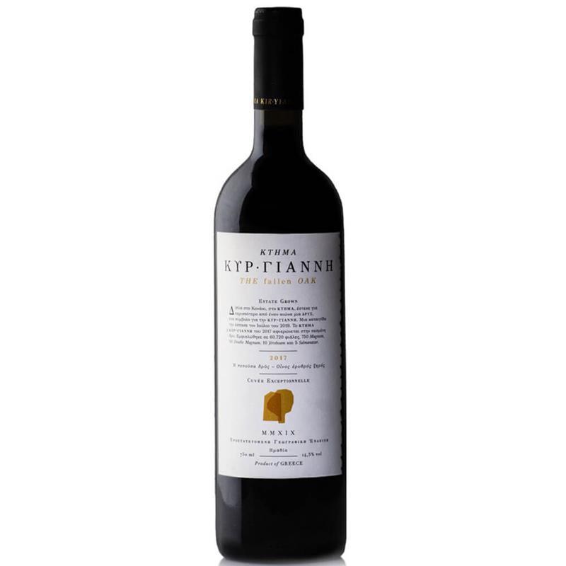 The Fallen Oak Kir Yianni Rotwein 2020 Xinomavro Merlot Syrah Imathia trocken 14,5% Vol. Korkverschluss