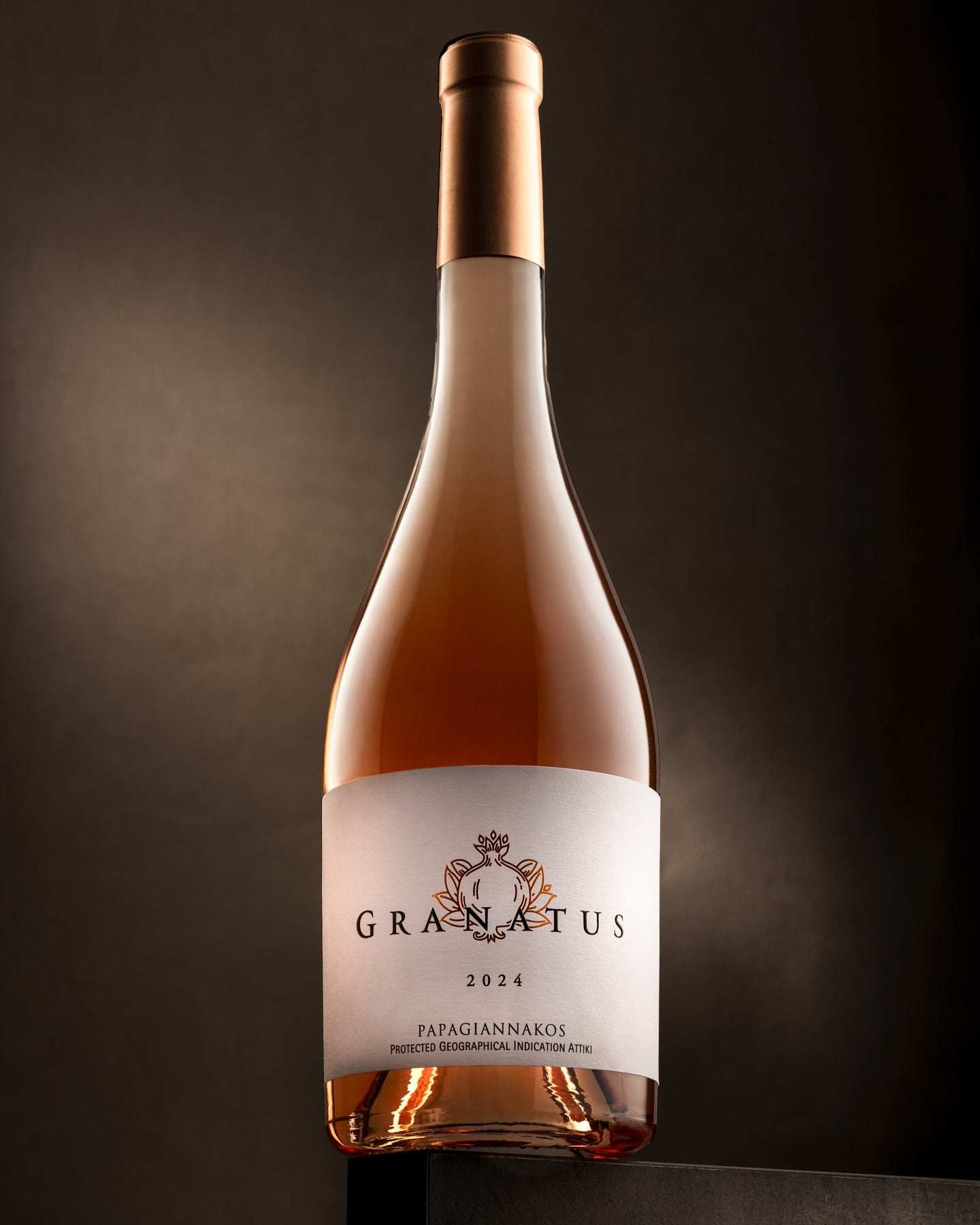 Papagiannakos Granatus Rosé 2024 Attika PGI Flasche zartes Lachsrosa Wein aromatisch mit fruchtigen Erdbeer- und Himbeeraromen eleganter Roséwein