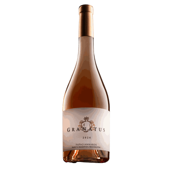 Papagiannakos Granatus Rosé 2024 Attika Roséwein in Lachsrosa mit fruchtigem Aroma und Korkverschluss