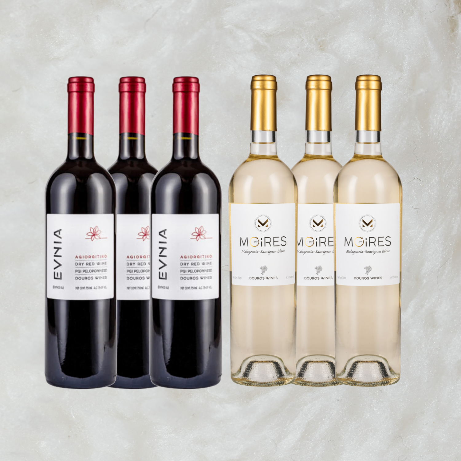 Probierpaket "Griechenland-Starter" von vineas.shop mit zwei roten Agiorgitiko und zwei weißen Malagousia Weinen