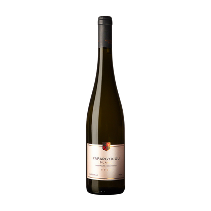 Weißwein Papargyriou Estate Blanc Wild Ferment in schlanker Flasche mit eleganter Etikettierung