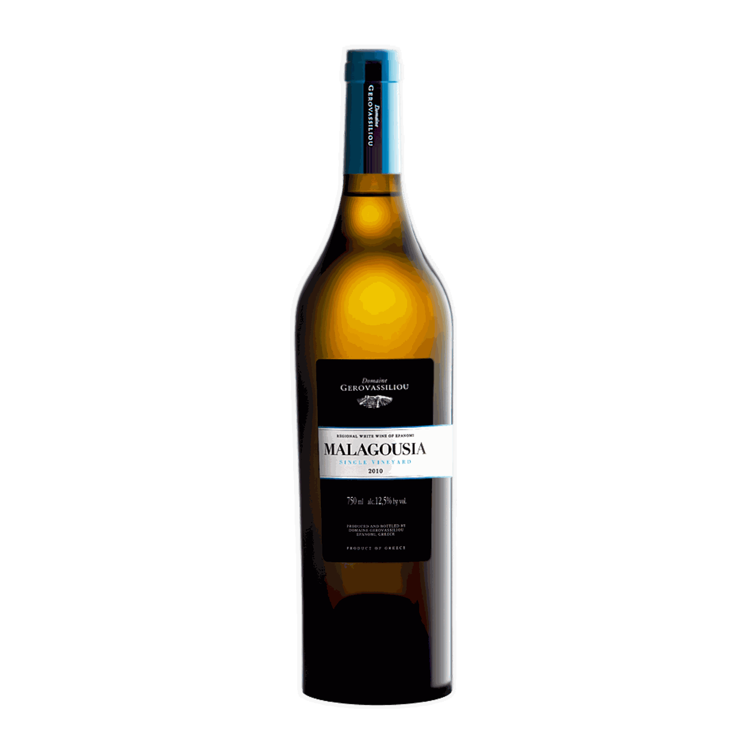 Flasche Gerovassiliou Malagousia Weißwein 2024 aus Epanomi mit exotischem Aroma und 13,5% Alkoholvolumen