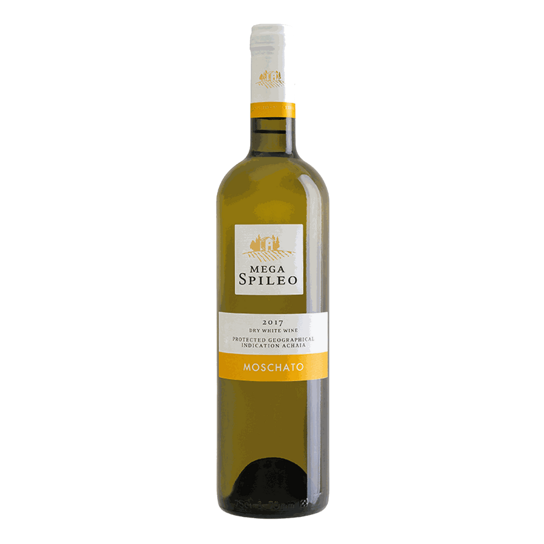 Mega Spileo Moscato trockener Weißwein 2022 aus Achaia PGI mit 12,5% Vol. Alkohol und frischen Aromen