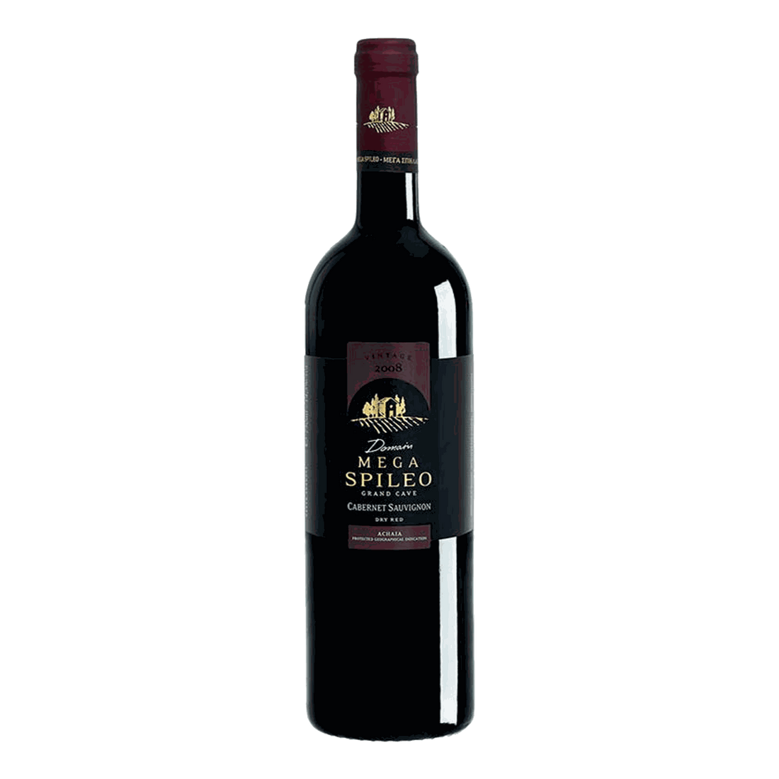 Flasche Mega Spileo Cabernet Sauvignon Rotwein 2016 aus Achaia PGI